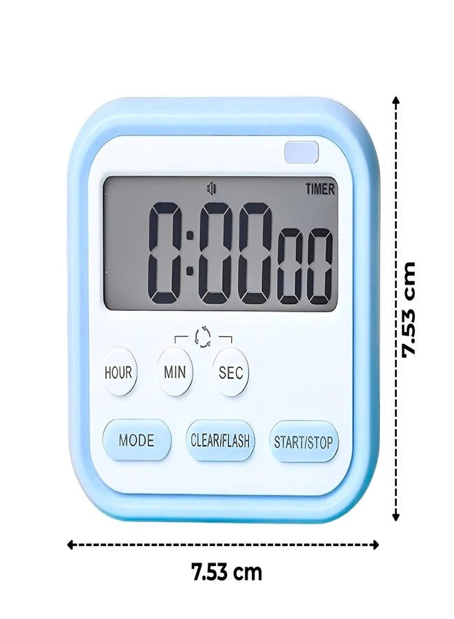 CELA Stopwatch Timer for Study Kitchen Timer | Large LCD, 24‑Hour Clock, Loud Alarm | Magnetic Back + Retractable Stand | Digital Kitchen Timer | Countdown & Count‑Up for Cooking, Study - Image 4
